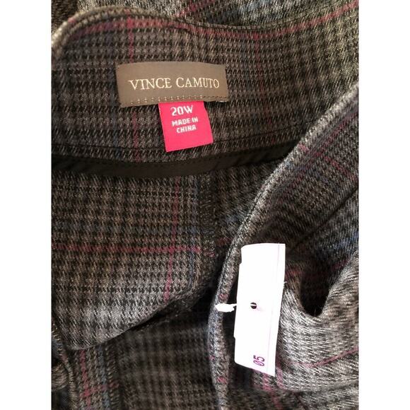 Vince Camuto Pant Houndstooth Plaid Wide Leg Trousers Gray NWT Plus Size 20W - Picture 6 of 9